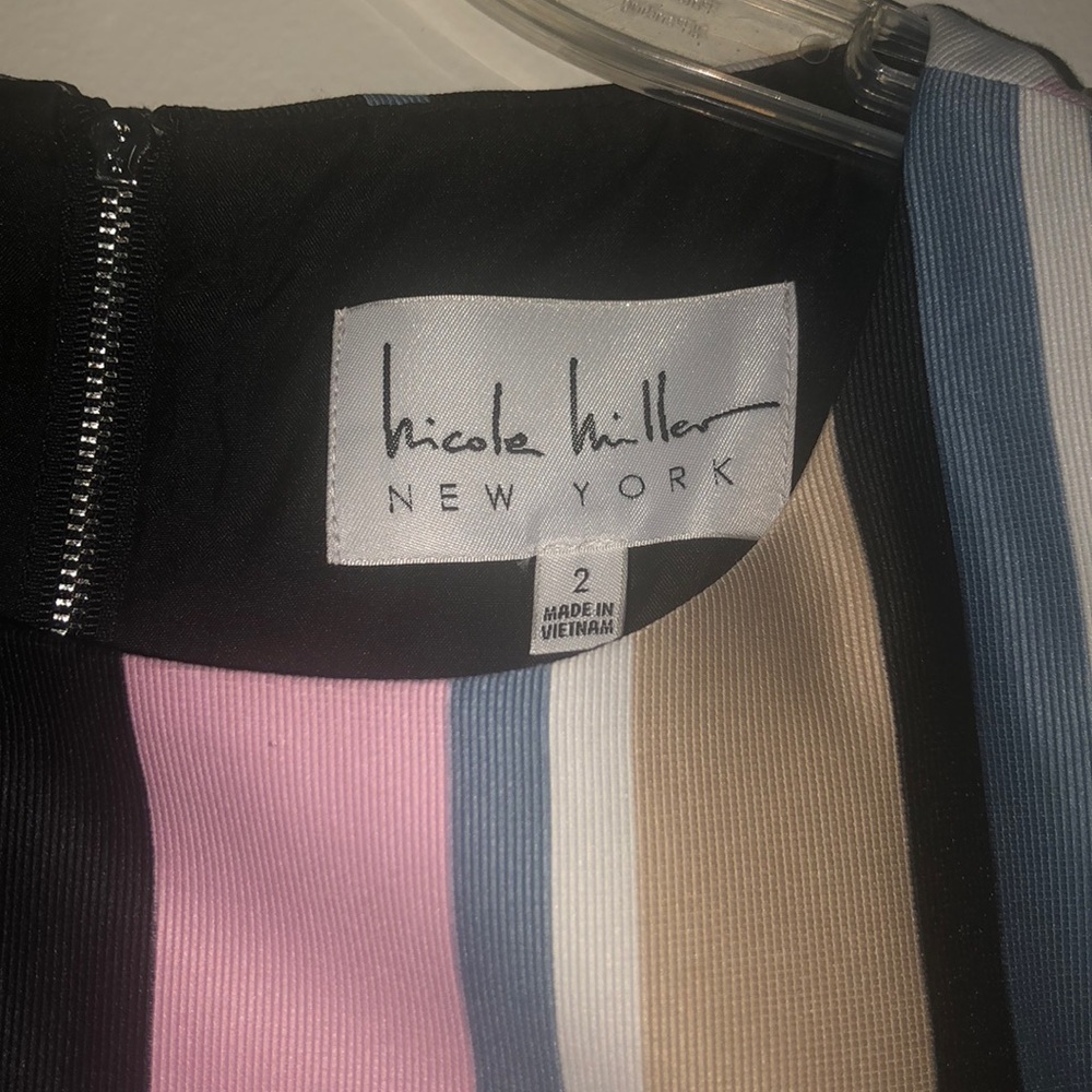 Nicole Miller Striped Flared Mini Dress - Picture 5 of 7